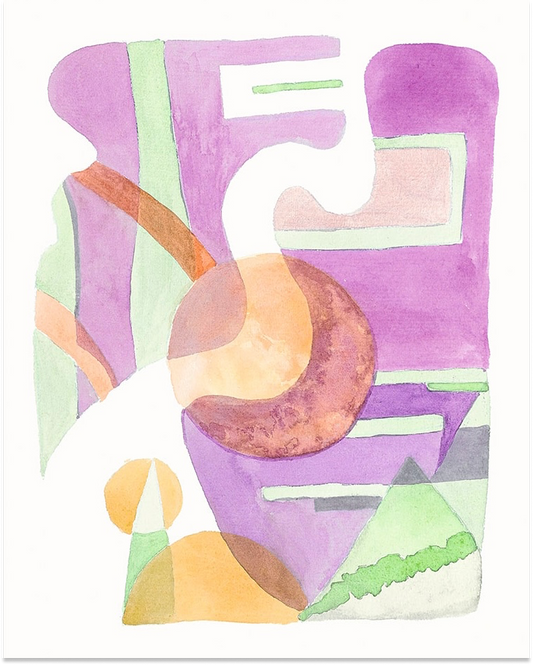 Print Aquarelle Purple moon