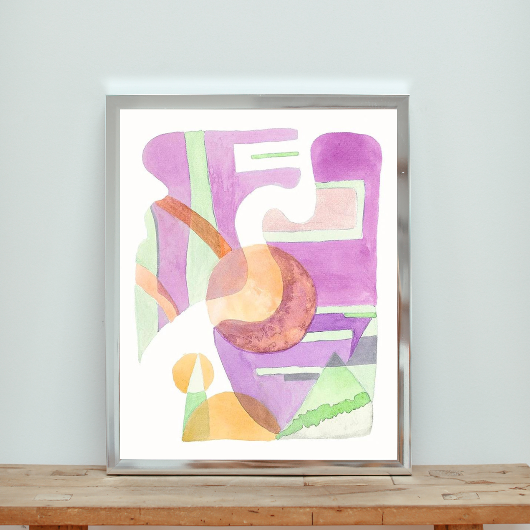 Print Aquarelle Purple moon