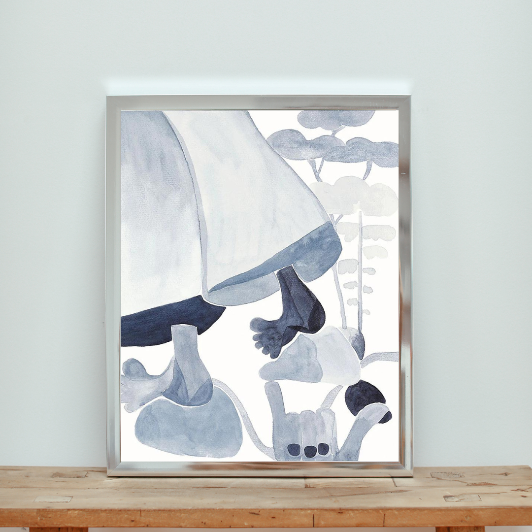 Print Aquarelle Crossing the silver river
